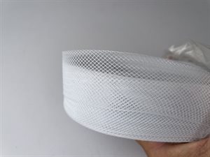 Stiv horsehair braid - hvid, ca. 29 mm